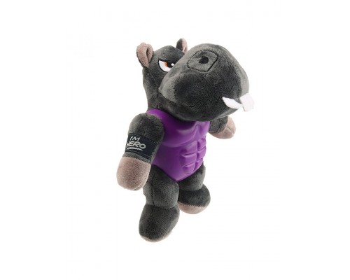 Бегемот с пищалкой в резиновой защите игрушка для собак