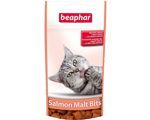 Salmon Malt Bits подушечки для выведения шерсти из желудка у кошек лосось