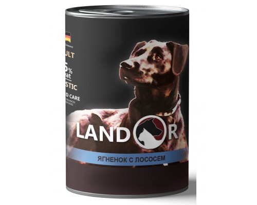 Консервы для собак всех пород ягненок с лососем