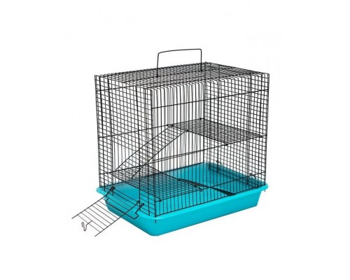 ECO Клетка для грызунов ХОМА-2, не разборная, 2 этажа, шаг прута 8мм, 33*24*28см (без наполнения)