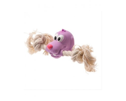 Игрушка латексная  "собака с канатом"