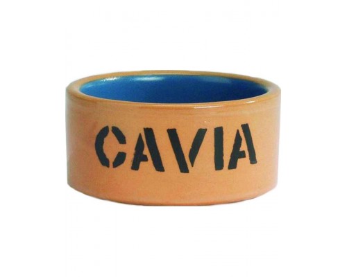 Миска керамическая для морской свинки бежево-голубая