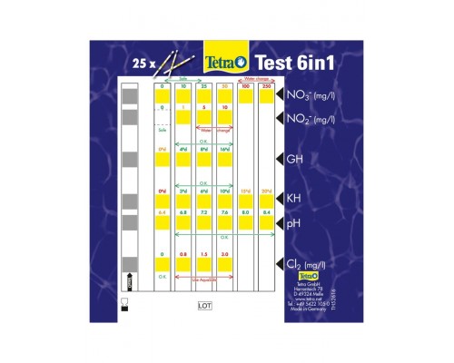 Tetra Test 6in1 полоски для пресной воды 25 шт