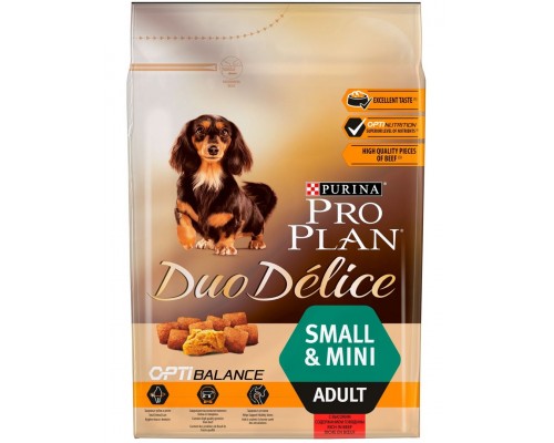 Duo Delice Small & Mini говядина с рисом корм для взрослых собак мелких и карликовых пород