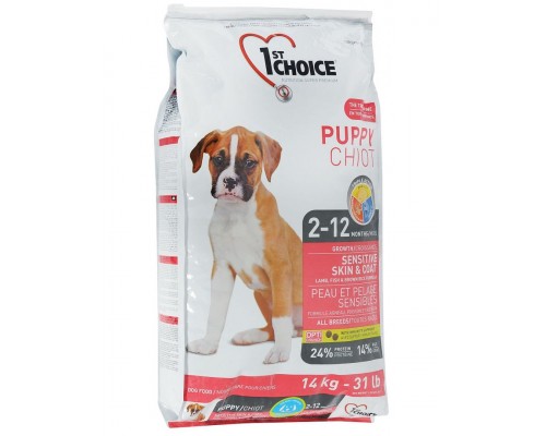 Для щенков с чувствительной кожей и шерстью (ягненок, рыба, рис)