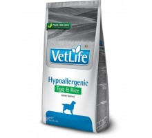 Vet Life Hypoallergenic Egg & Rice  диетическое питание для собак при пищевой аллергии и пищевой непереносимости с яйцом и рисом