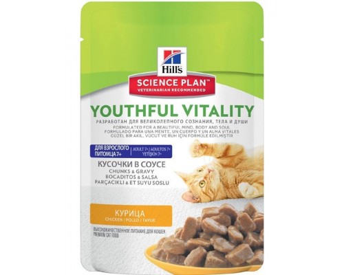 Science Plan Youthful Vitality для пожилых кошек старше 7 лет, курица