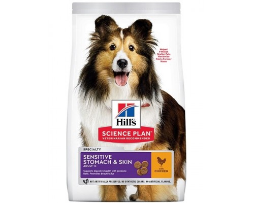 Science Plan Sensitive Stomach & Skin для взрослых собак средних пород с курицей