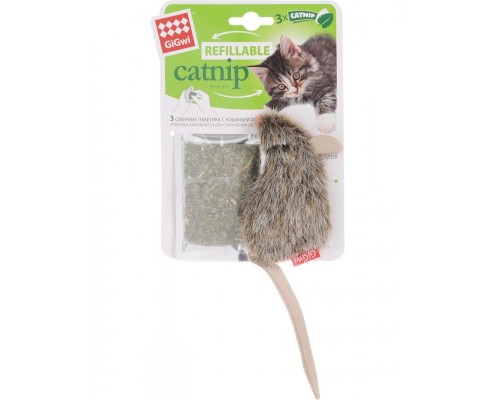 Мышка с кошачьей мятой + 3 пакетика