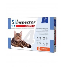 INSPECTOR Quadro капли для кошек от 1 до 4 кг от внешних и внутренних паразитов