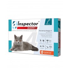 INSPECTOR Quadro капли для кошек от 4 до 8 кг от внешних и внутренних паразитов