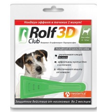 Rolf Club 3D капли от клещей и блох для собак от 4 до 10 кг