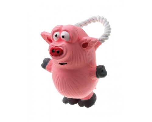 Игрушка латекс "Поросёнок с канатной ручкой"