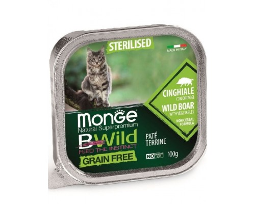 BWild GRAIN FREE беззерновые консервы из кабана с овощами для стерилизованных кошек