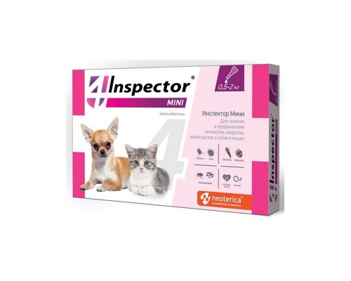 Inspector MINI капли для кошек и собак от 0,5 до 2 кг от внешних и внутренних паразитов