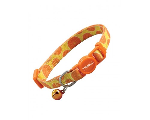 Ошейник нейлоновый для кошек "Апельсин", 10*210-330мм