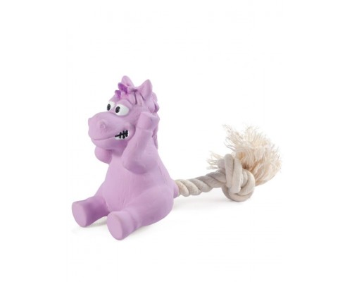 Игрушка MINI DOGS для собак мелких пород из латекса "Лошадка с веревкой"