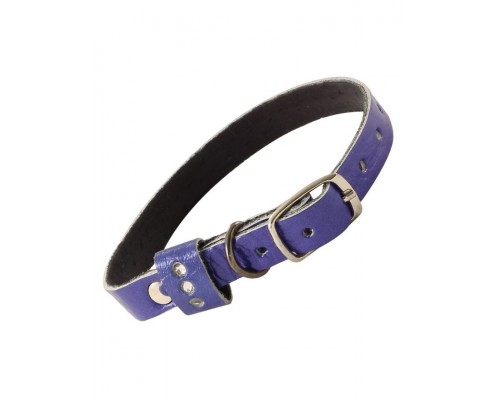 Ошейник-миди кожаный двойной, шлевка со стразами
