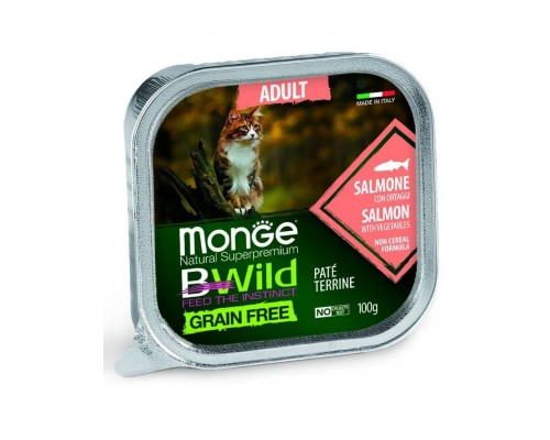 BWild GRAIN FREE беззерновые консервы из лосося с овощами для взрослых кошек