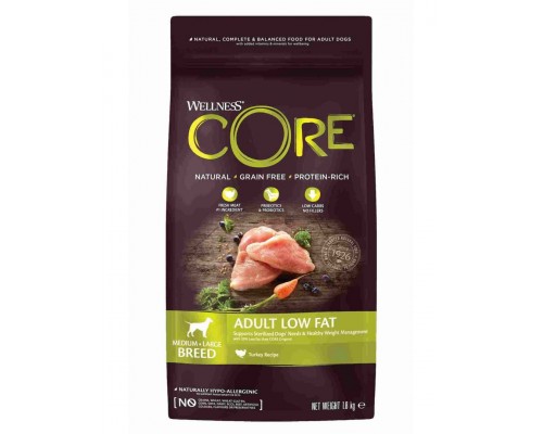 Core корм со сниженным содержанием жира из индейки с курицей для взрослых собак средних и крупных пород