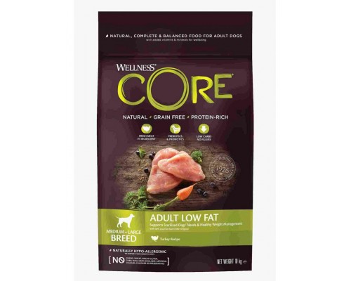 Core корм со сниженным содержанием жира из индейки с курицей для взрослых собак средних и крупных пород