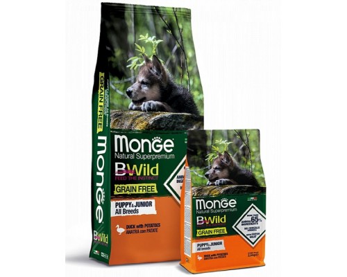 BWild GRAIN FREE беззерновой корм из мяса утки с картофелем для щенков всех пород