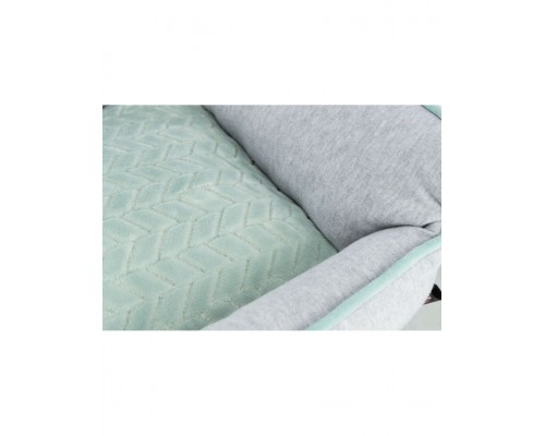 Лежак с бортиком Junior, серый/мятный