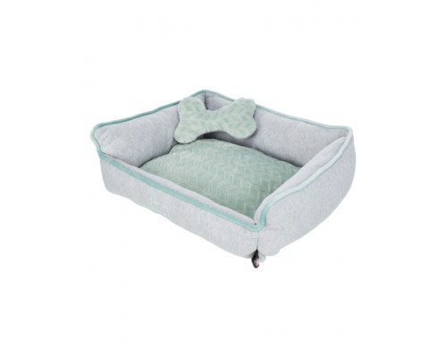 Лежак с бортиком Junior, серый/мятный