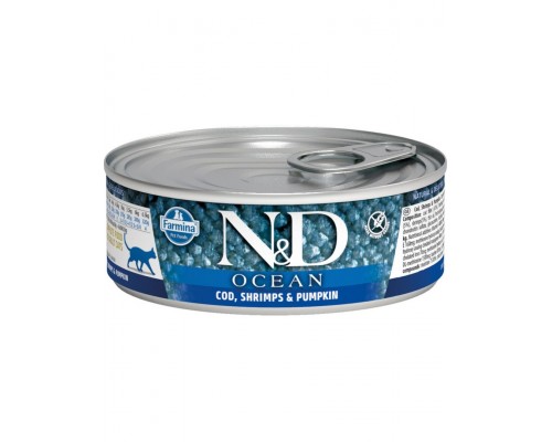 N&D OCEAN Cod & Shrimps & Pumpkin беззерновой корм c треской, креветками и тыквой