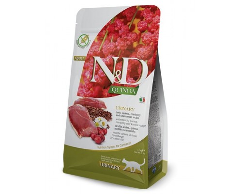 N&D QUINOA Urinary Duck беззерновой корм, утка, киноа, клюква и ромашка, профилактика МКБ