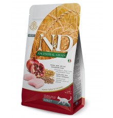 N&D ANCESTRAL GRAIN Chicken & Pomegranate низкозерновой корм, спельта, овес, курица, гранат