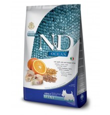 N&D OCEAN Cod, Spelt, Oats & Orange Adult Mini низкозерновой корм для собак мелких пород, треска, спельта, овес и апельсин