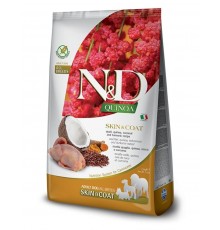 N&D QUINOA Skin & Coat Quail беззерновой корм для собак всех пород, здоровье кожи и шерсти, перепел, киноа, кокос и куркума
