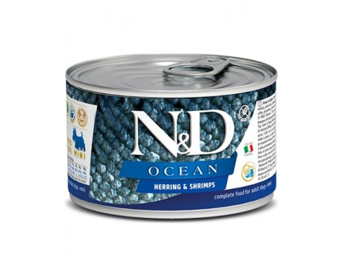 N&D OCEAN Herring & Shrimps Adult Mini беззерновой корм для собак мелких пород сельдь и креветки