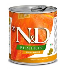 N&D PUMPKIN Quail & Pumpkin Adult беззерновой корм  с тыквой и перепелом для взрослых собак всех пород