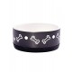 Миска керамическая нескользящая для собак черная с косточками
