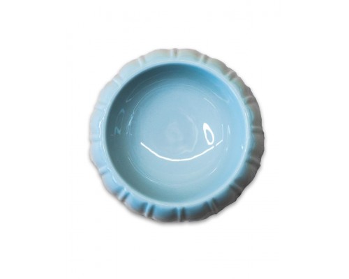 Миска керамическая для животных, с полосками серая