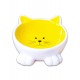 Миска керамическая для кошек Мордочка кошки на ножках, желтая