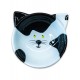 Миска керамическая для кошек Мордочка кошки, черно - белая