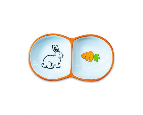 Миска для грызунов двойная, оранжевая