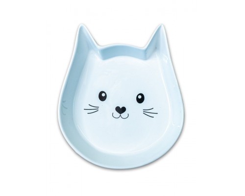 Миска керамическая для кошек Мордочка кошки, белая