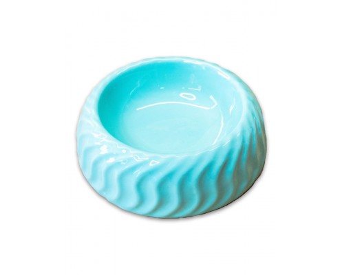 Миска керамическая с волнами бирюзовый