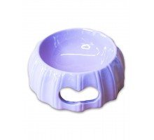 Миска керамическая с полосками лиловая