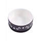 Миска керамическая нескользящая для собак черная с косточками