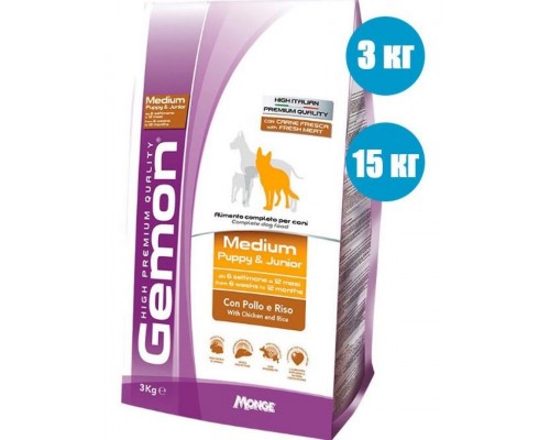 Medium Puppy & Junior корм для щенков средних пород курицей с рисом