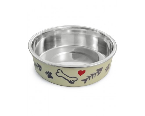 Миска металлическая на резинке "Косточки"