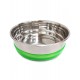Миска металлическая с салатовой резинкой