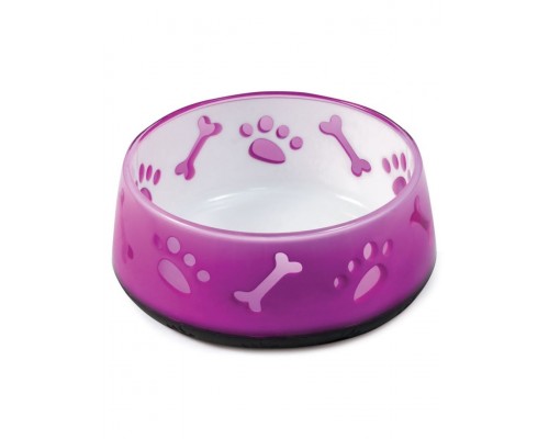 Миска пластиковая на резинке утяжеленная "Градиент" розовая