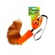Игрушка для собаки лиса шуршик оранжевый с натуральным хвостом