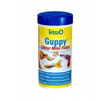 Tetra Guppy Colour Mini Flakes корм для всех видов гуппи, яркий окрас, в виде мини-хлопьев